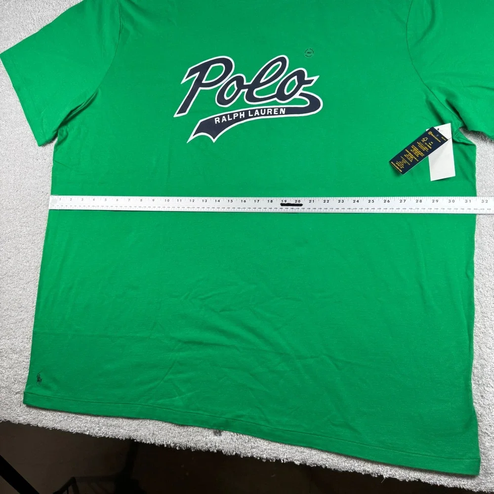 Polo Ralph Lauren T-Shirt HOLE Mens 4XLT Green Script Logo Short Sleeve Tee NWT